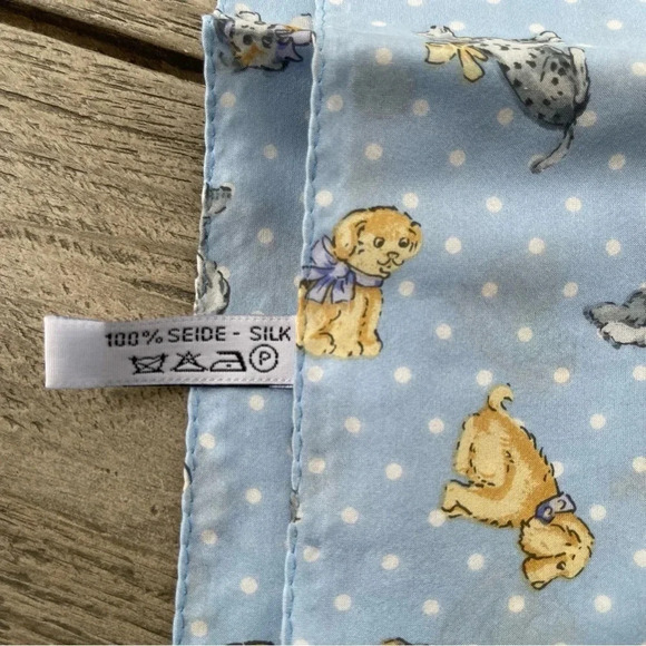 Codella Assorted Puppies Pure Silk Scarf - Picture 4 of 6